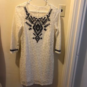 Brand new with tag, white laced long sleeve dress